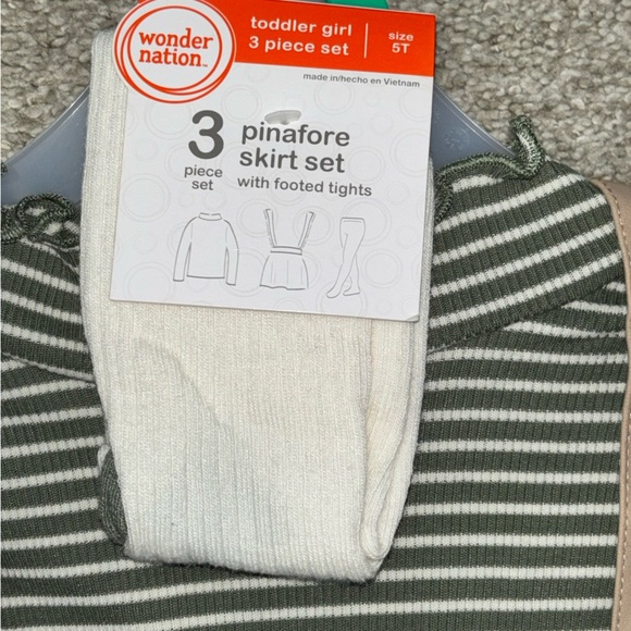 Tan Pleather Dress with Striped Top - Picture 5 of 5